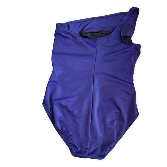 Women's Miraclesuit - Jena One Piece Tummy Control Purple Sheer Swimsuit Size 12 - Picture 4 of 5